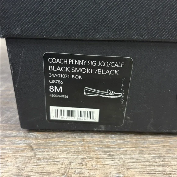 Coach Penny Loafer Signature Jacquard & Calf Leather Black Smoke/Black (Size 8M) - Picture 8 of 9